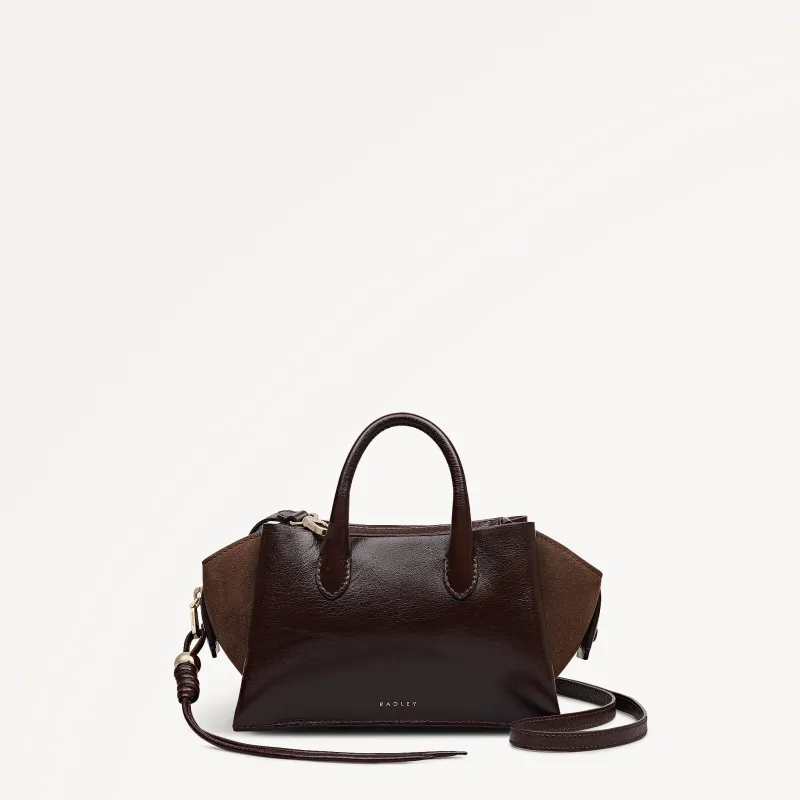 The Romilly Leather Small Ziptop Grab Bag in Dark Oak - 112272 sold by Radley