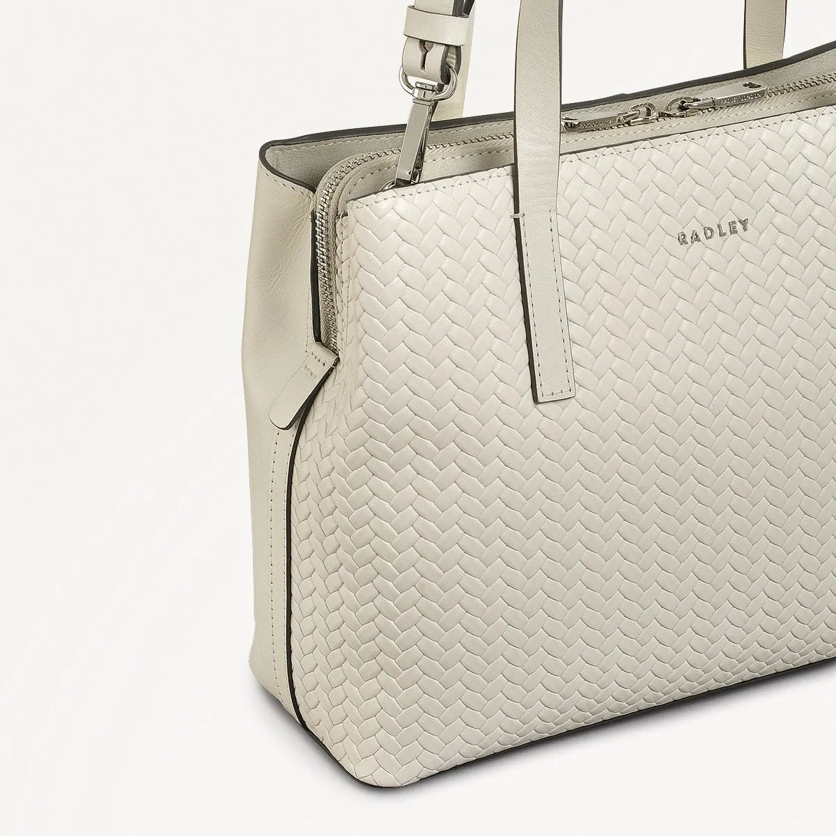 Dukes Place Leather Medium Ziptop Grab Bag in Chalk - 110675 sold by Radley product image thumbnail 4