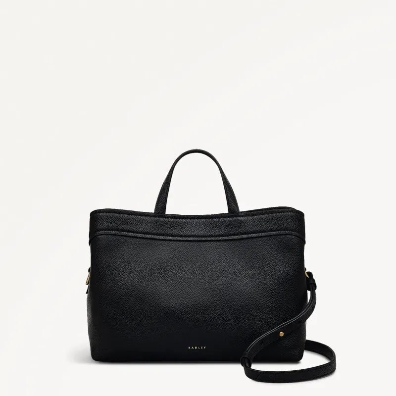 Albany Mews Leather Medium Ziptop Grab Bag in Black - 111257 sold by Radley