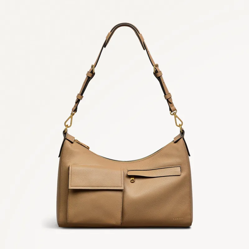 Norbury Close Fabric Medium Ziptop Shoulder Bag in Biscuit - 111616 sold by Radley