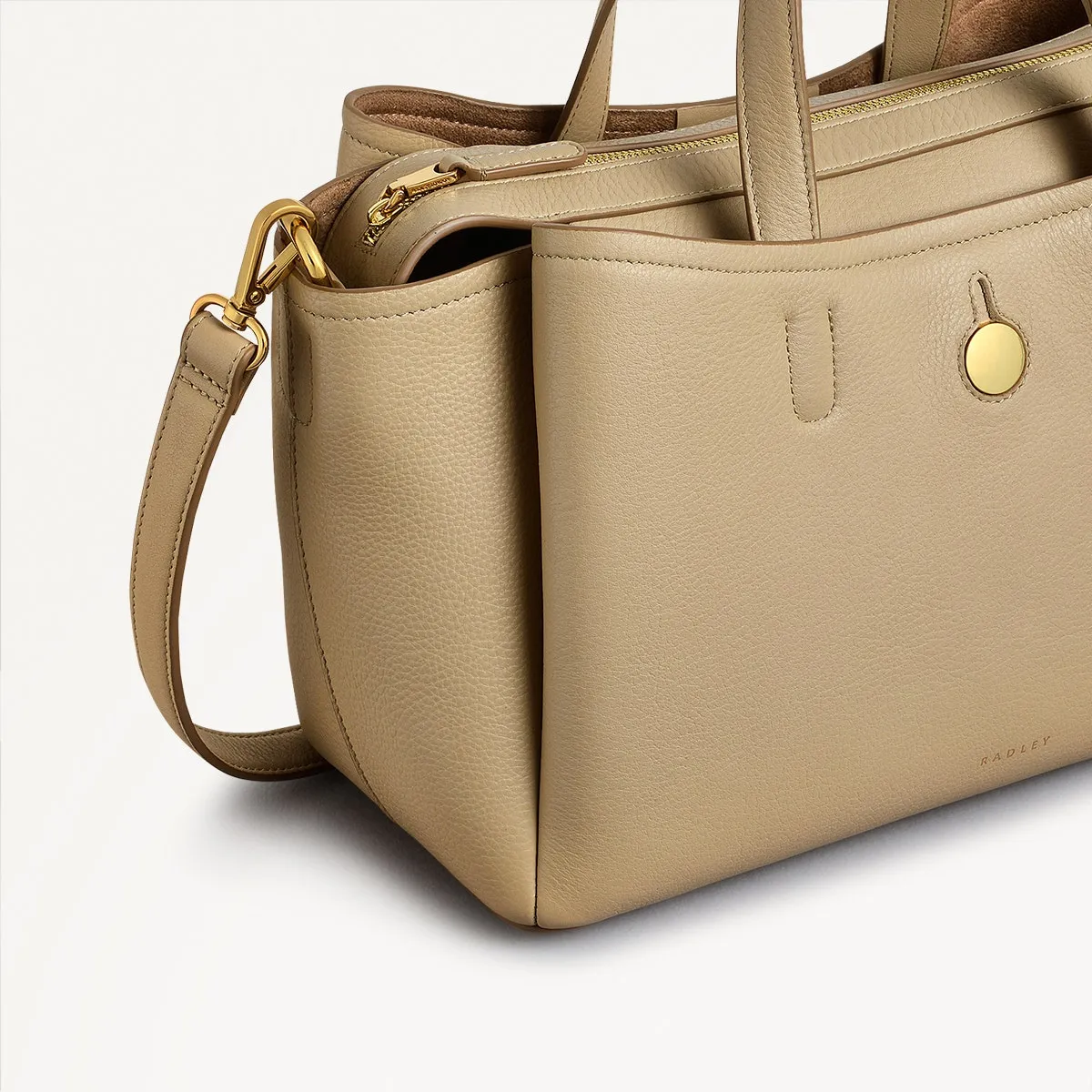 Bathurst Mews Leather Medium Ziptop Grab Bag in Stone - 110659 sold by Radley product image thumbnail 4