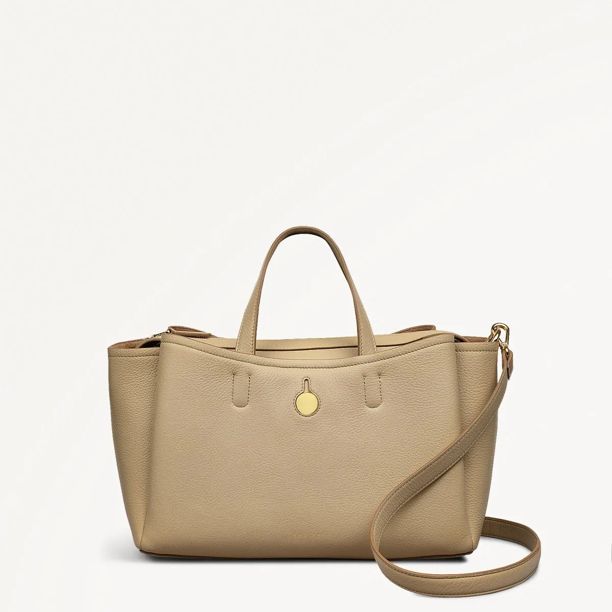 Bathurst Mews Leather Medium Ziptop Grab Bag in Stone - 110659 sold by Radley