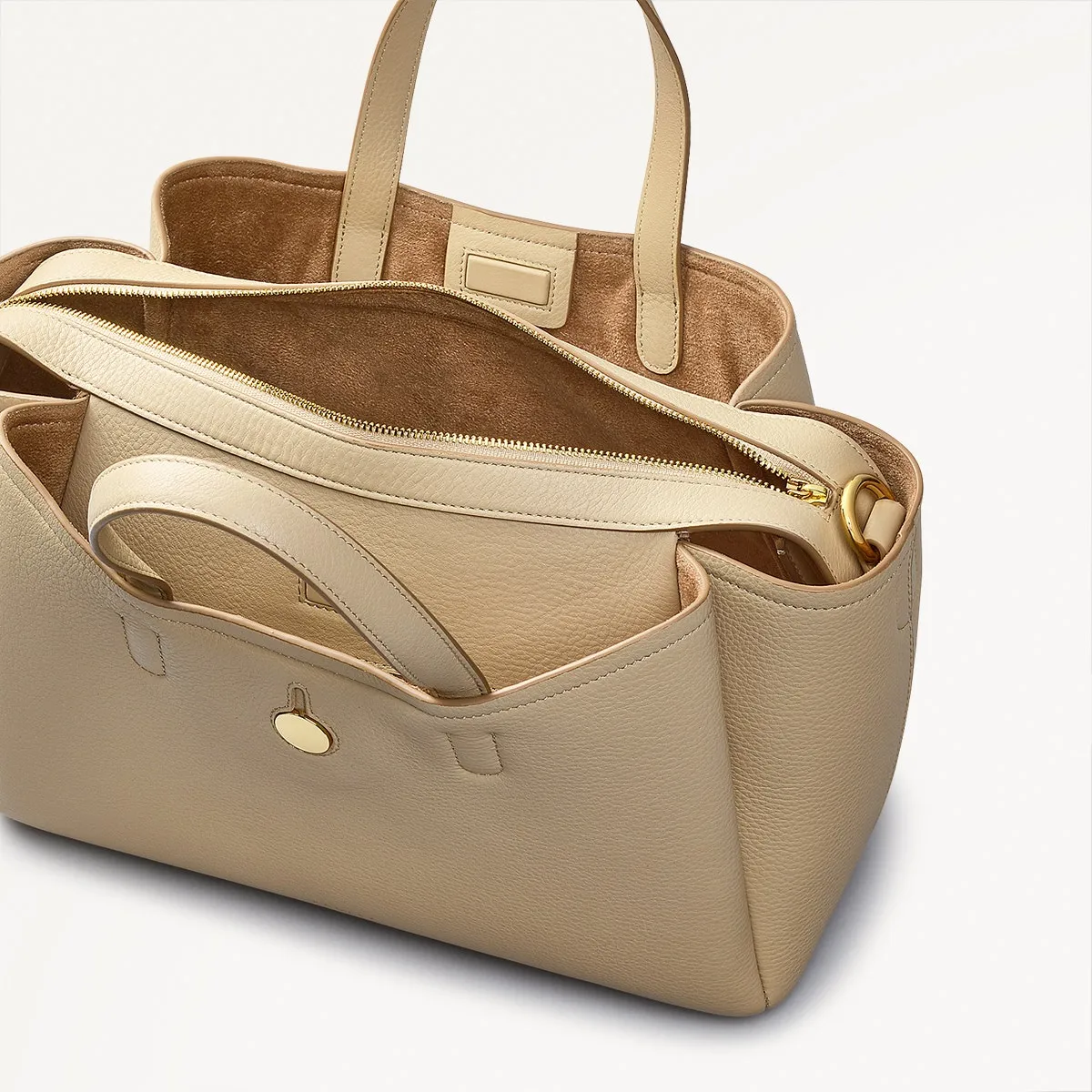 Bathurst Mews Leather Medium Ziptop Grab Bag in Stone - 110659 sold by Radley product image thumbnail 3
