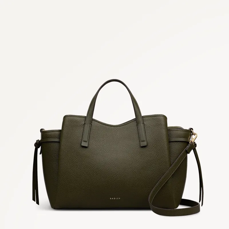 Blake Gardens Leather Large Ziptop Grab Bag in Pine Needle - 112736 sold by Radley