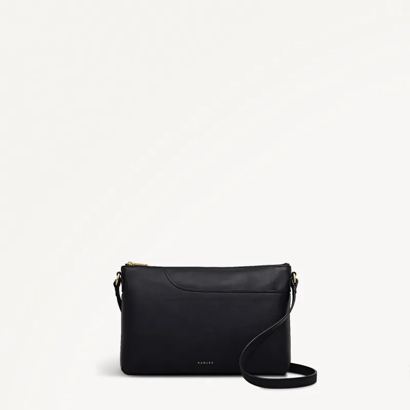 Pockets Leather Medium Ziptop EW Cross Body Bag in Black - 112145 sold by Radley