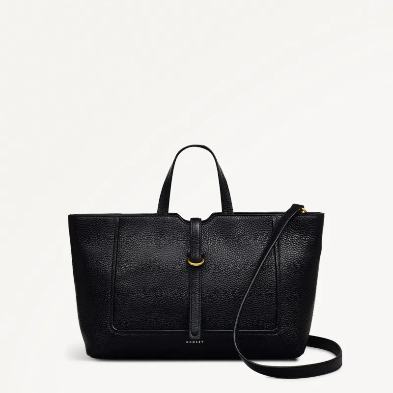 Hazelbury Park Fabric Medium Ziptop Grab Bag in Black - 111626 sold by Radley