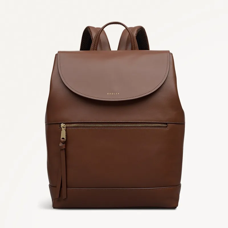 Albion Street Leather Large Ziptop Backpack in Chocolate - 112388 sold by Radley