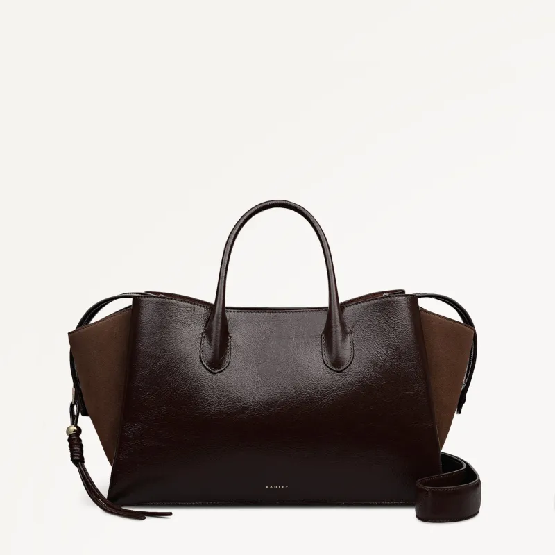 The Romilly Leather Large Ziptop Grab Bag in Dark Oak - 112267 sold by Radley