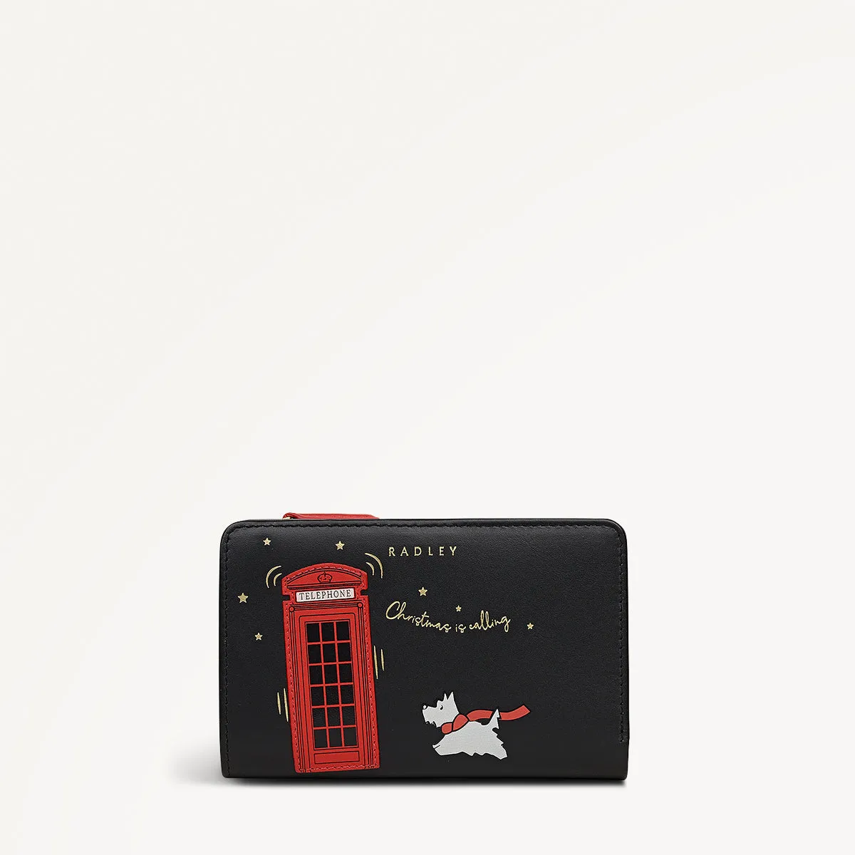 Christmas Is Calling Leather Medium Bifold Wallet in Black - 112812 sold by Radley