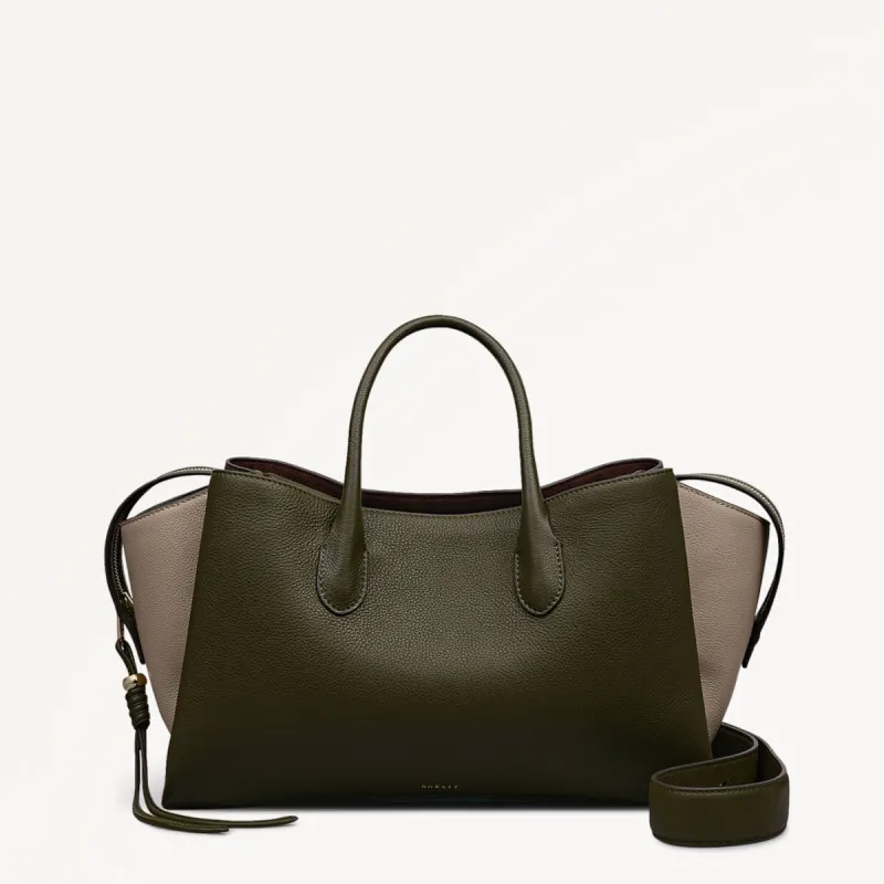 The Romilly Leather Large Ziptop Grab Bag in Pine Needle - 112268 sold by Radley