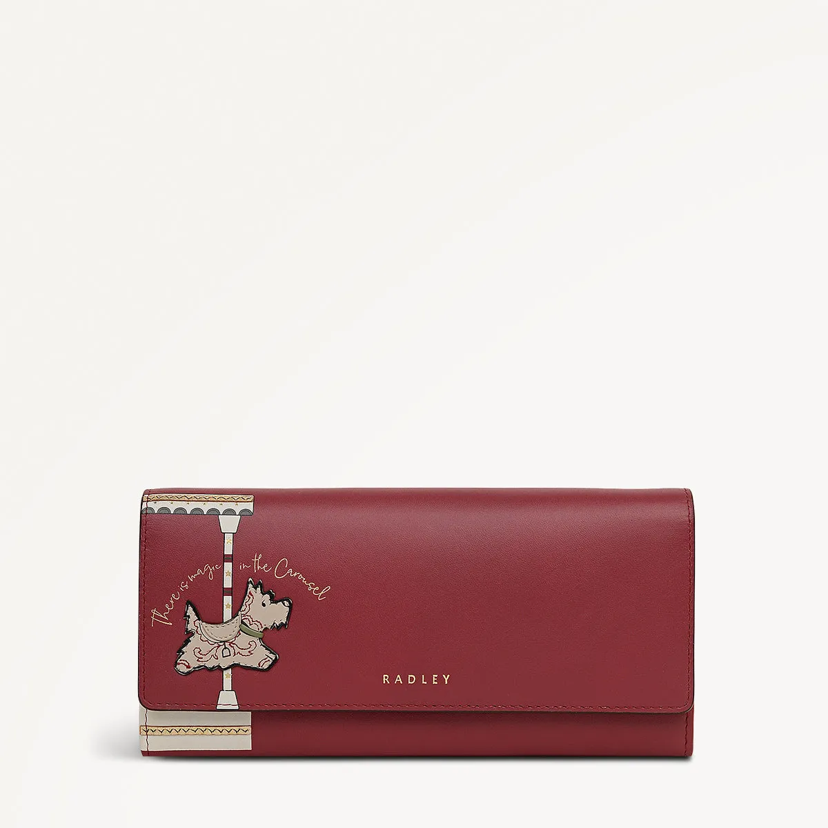 Magic Carousel Leather Large Flapover Wallet in Carmine - 112789 sold by Radley