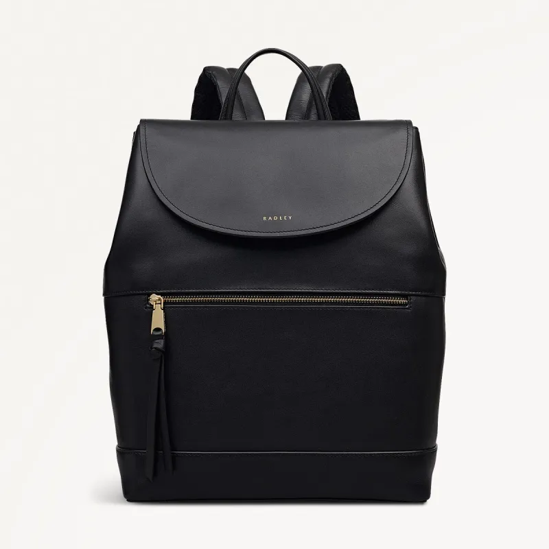 Albion Street Leather Large Ziptop Backpack in Black - 112387 sold by Radley