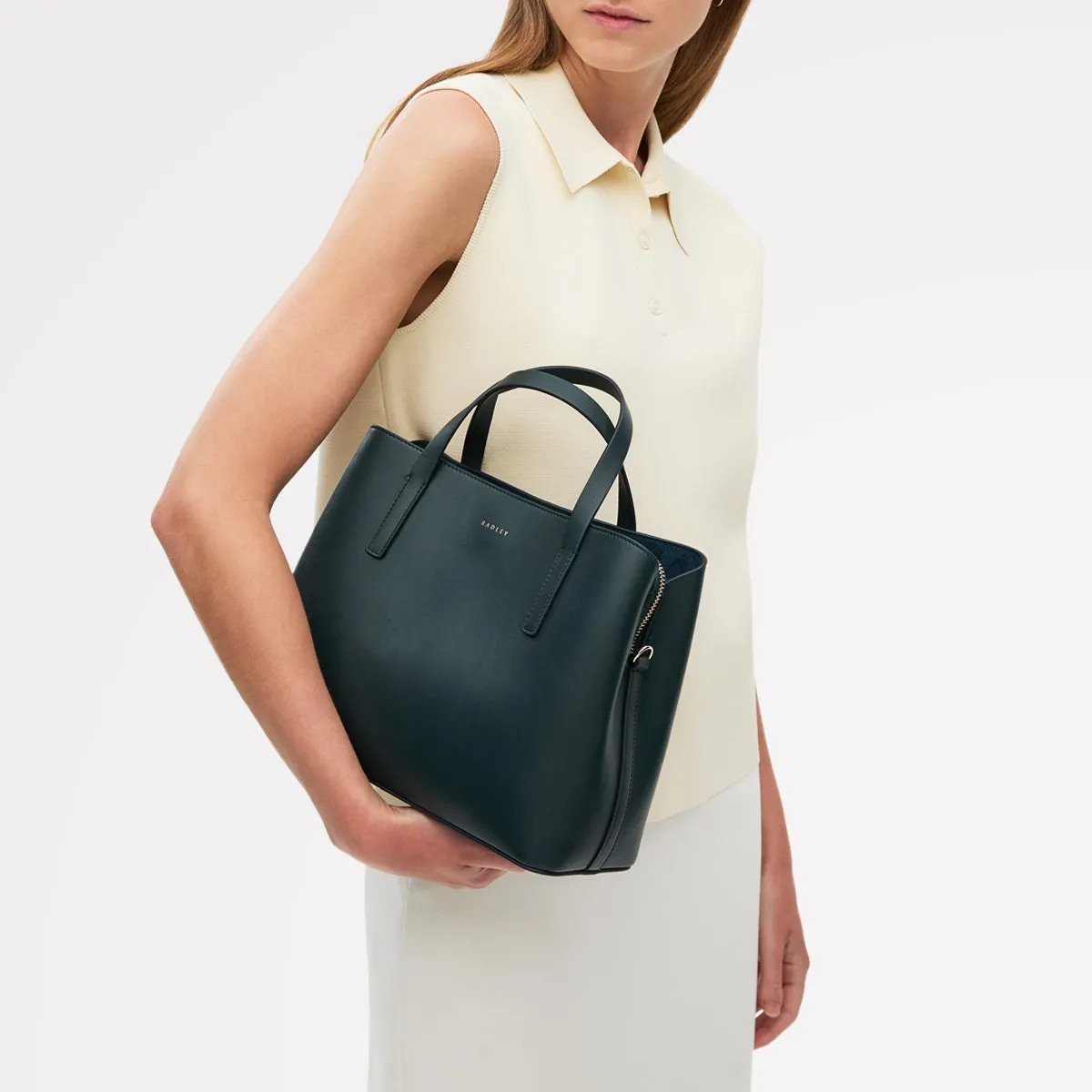 Dukes Place Leather Medium Ziptop Grab Bag in Teal - 112125 sold by Radley product image thumbnail 2