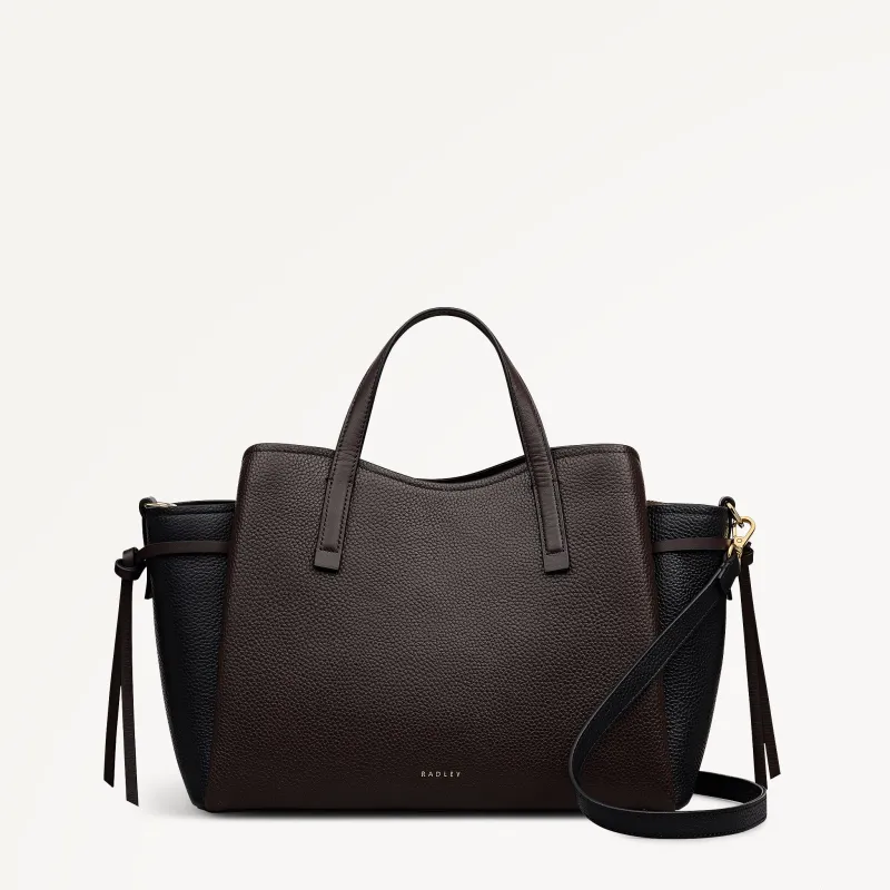 Blake Gardens Leather Large Ziptop Grab Bag in Dark Oak - 112737 sold by Radley