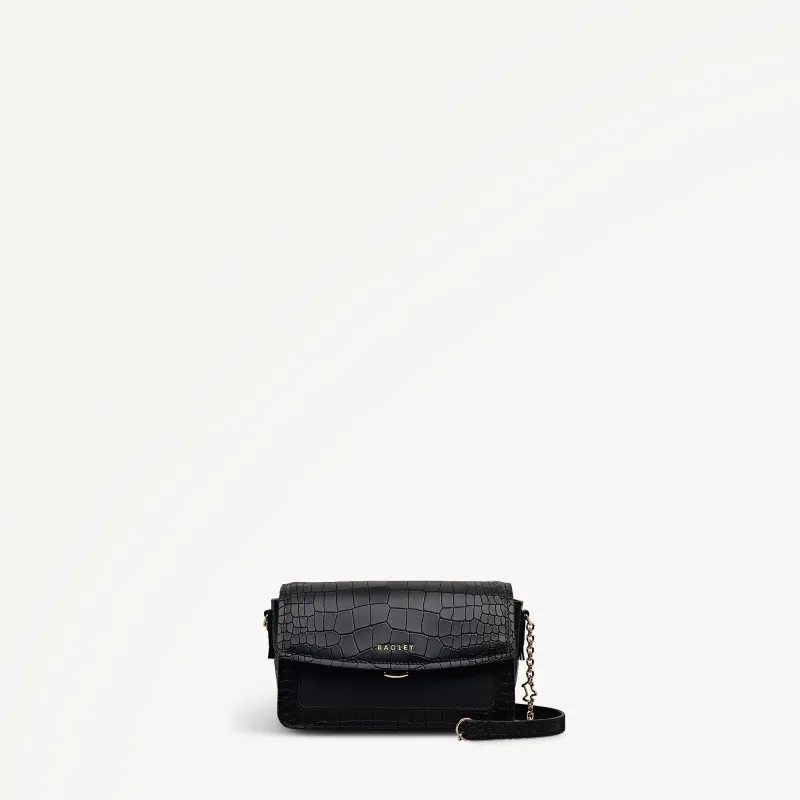 Albert Road Leather Mini Flapover Cross Body Bag in Black - 112738 sold by Radley