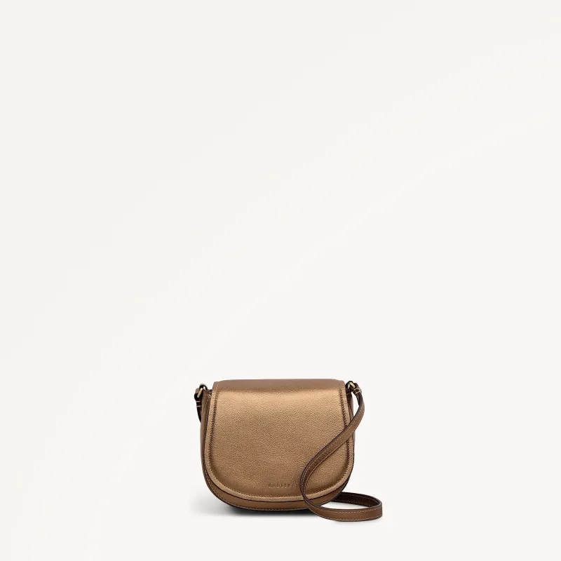 Liverpool Gardens Leather Mini Flapover Cross Body Bag in Olive Gold - 112755 sold by Radley