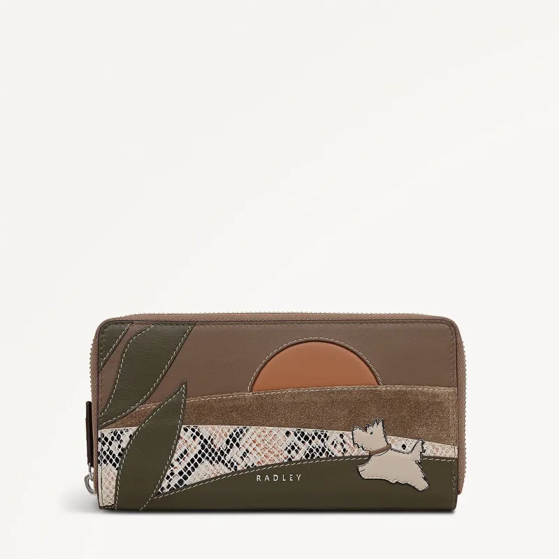 Over The Hills Large Zip Around Wallet in Coffee - 112814 sold by Radley