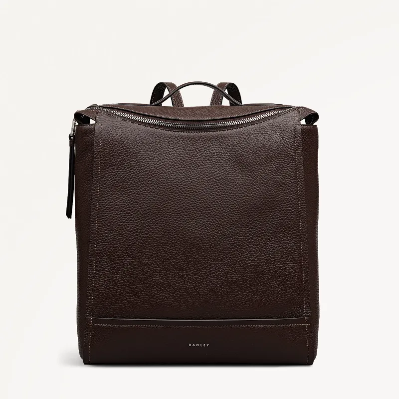 Oak Street Leather Medium Ziptop Backpack in Dark Oak - 112160 sold by Radley
