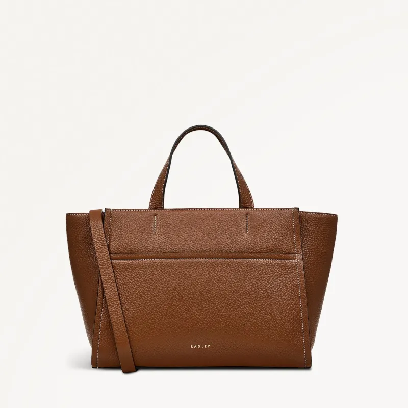 Oak Street Leather Medium Ziptop Grab Bag in Saddle - H2018211 sold by Radley