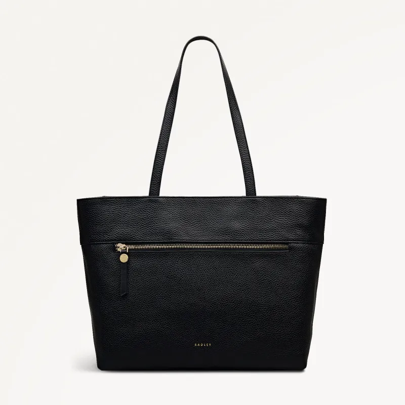 Fountain Road Leather Medium Ziptop Tote Bag in Black - 111964 sold by Radley