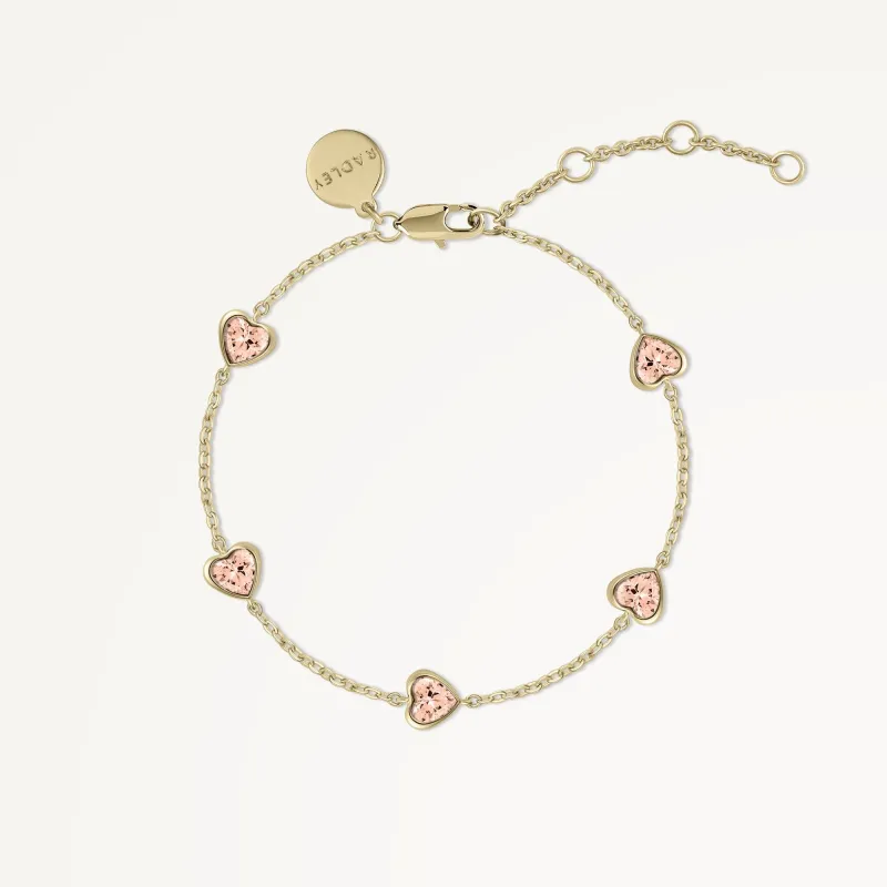 CHARM AVENUE 18CT GP FINE HEART BRACELET GOLD sold by Radley