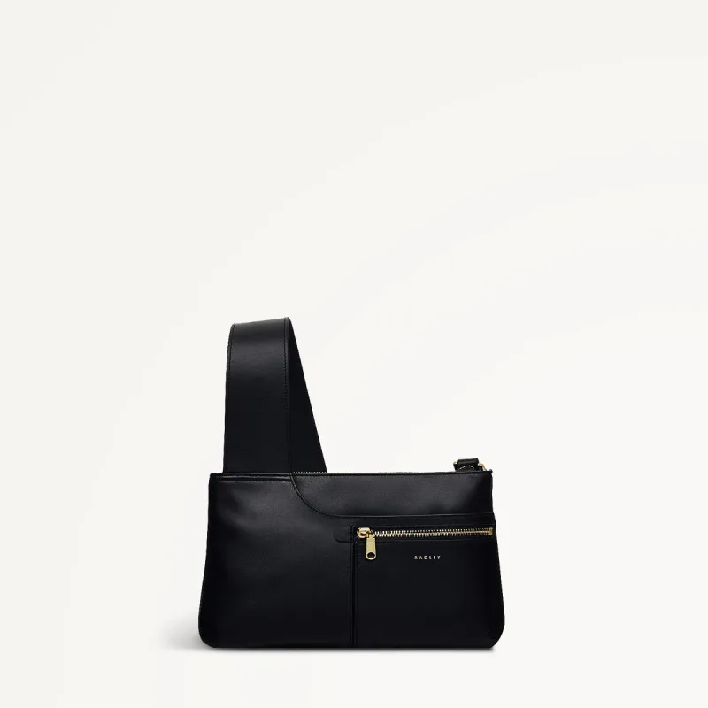 Pockets Leather Small Ziptop Crossbody Bag in Black - H1690001 sold by Radley