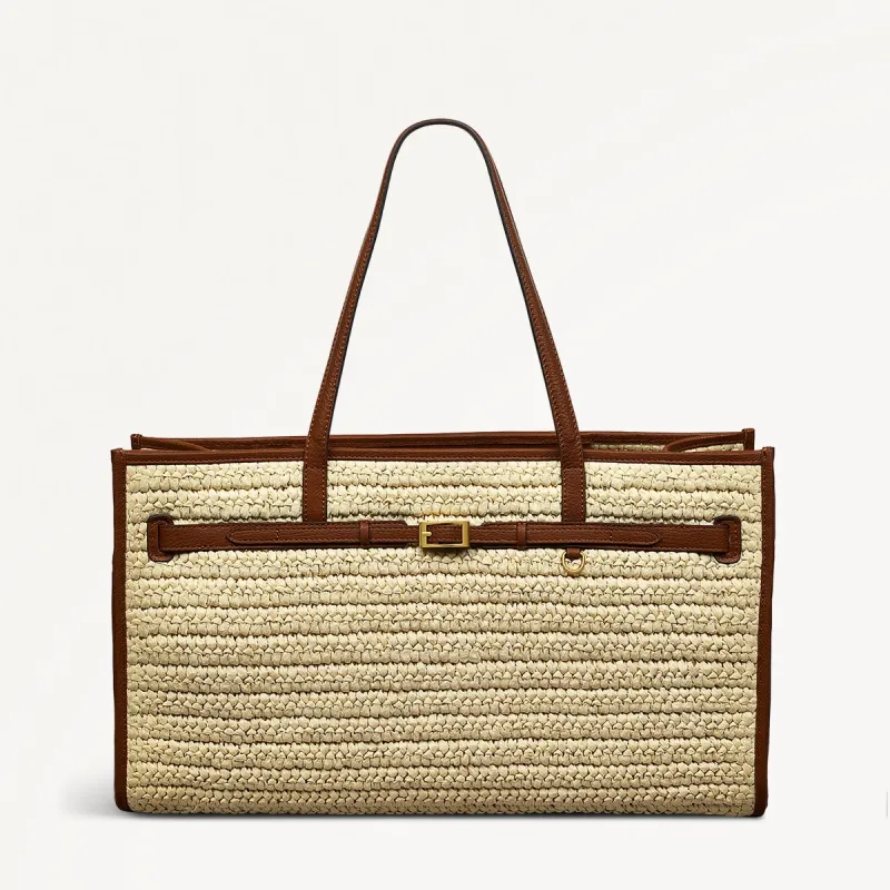 The Library Fabric Large Open Top Tote Bag in Natural - 110695 sold by Radley