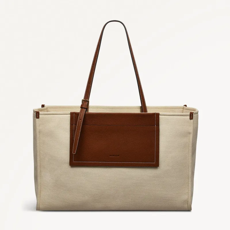 The Burlington Fabric Large Ziptop Tote Bag in Natural - 110690 sold by Radley