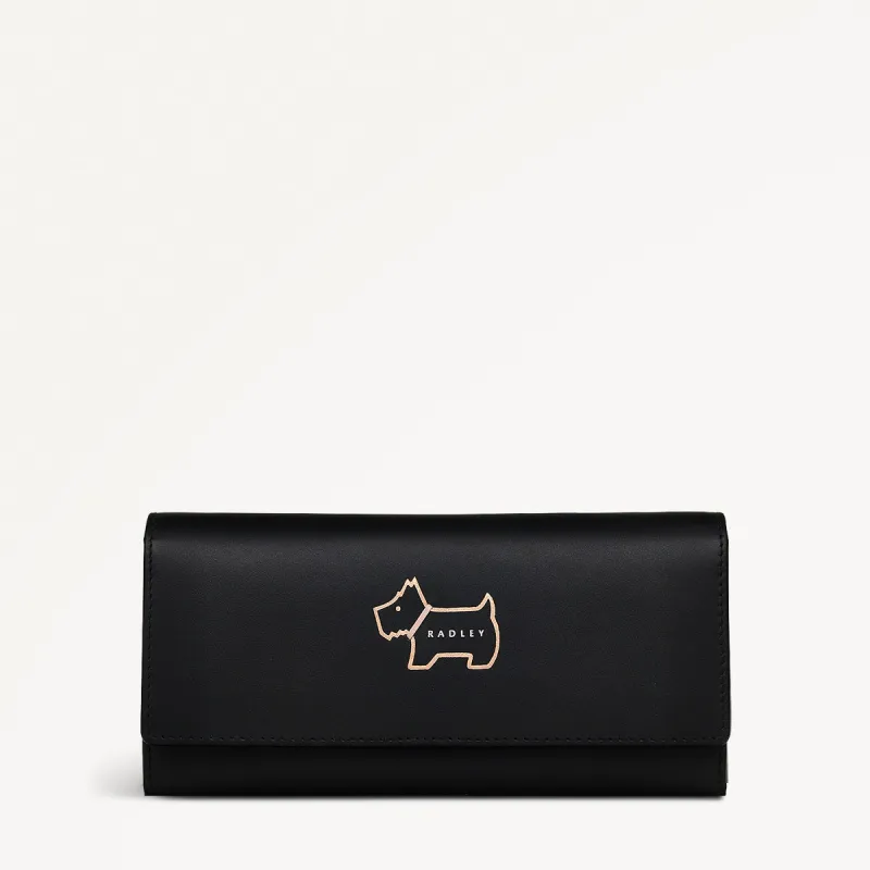 Heritage Dog Outline Leather Large Flapover Wallet in Black - 10444 sold by Radley