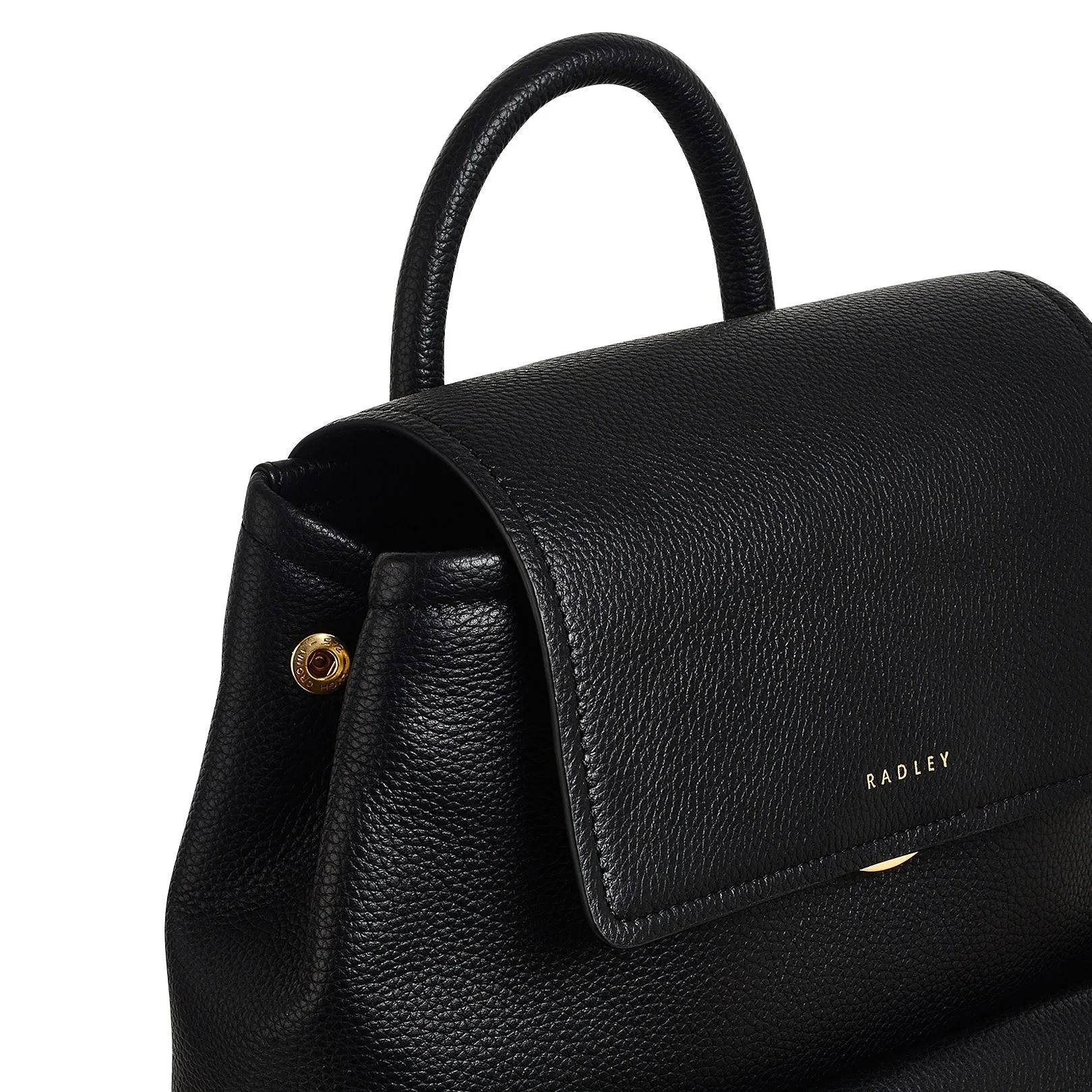 Brompton Crescent Leather Medium Flapover Backpack in Black - H2326001 sold by Radley product image thumbnail 4