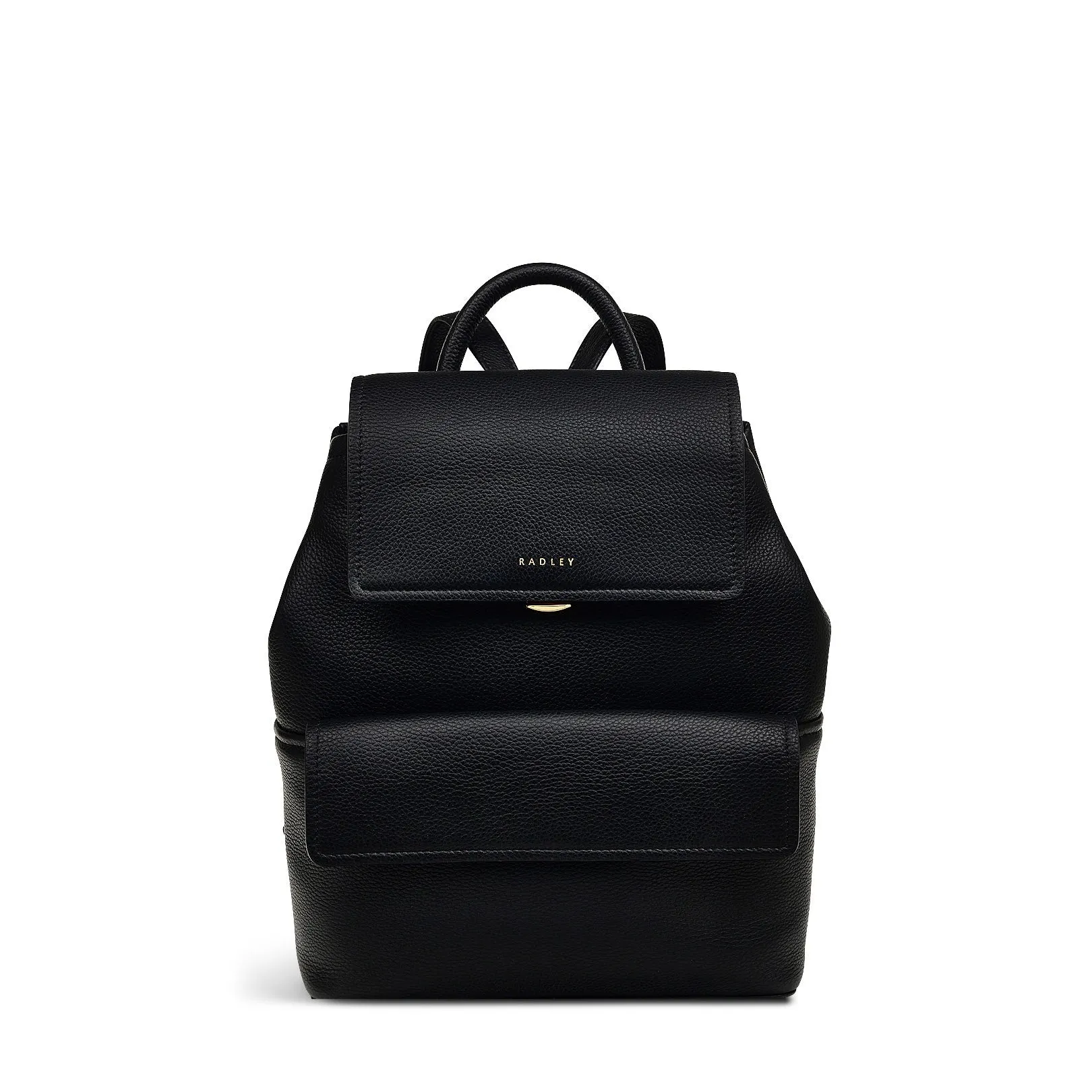 Brompton Crescent Leather Medium Flapover Backpack in Black - H2326001 sold by Radley