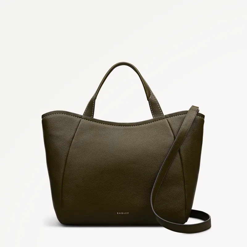 Muswell Lane Leather Medium Ziptop Grab Bag in Pine Needle - 112660 sold by Radley