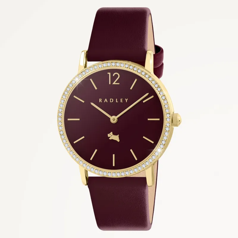 Mill Bay 35Mm With Leather Strap Watch Dark Cherry - RY21934A made by Radley