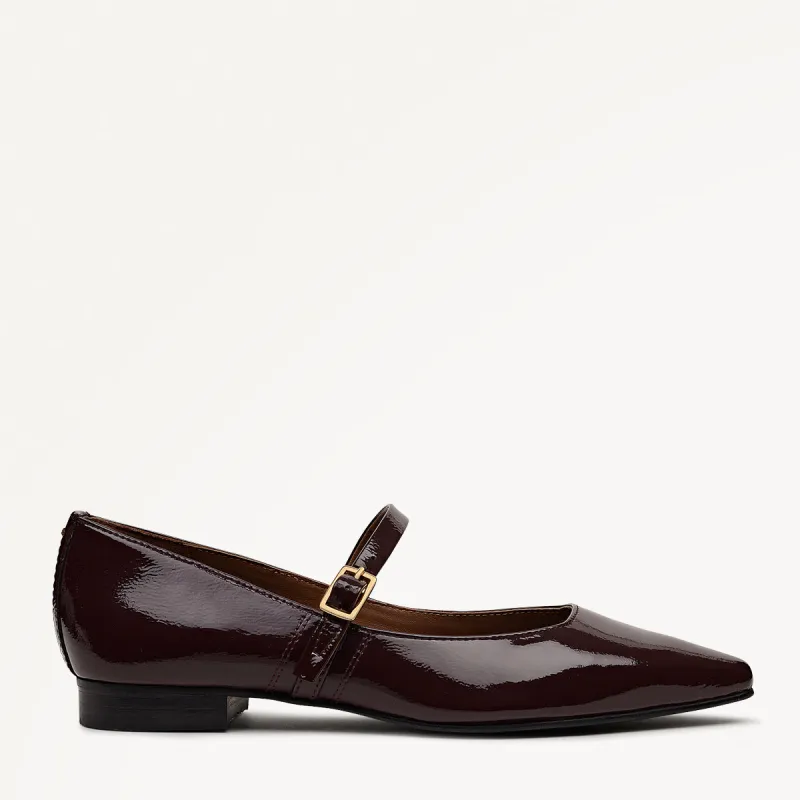 Patent Avenue Chip Toe Mary Jane Flat Bordeaux - 112532 sold by Radley