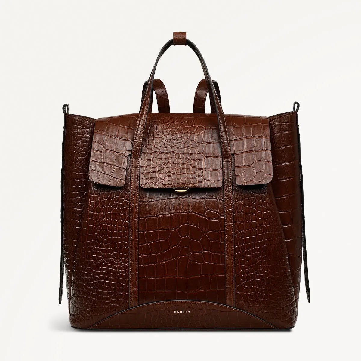 The Chancery Leather Medium Flapover Backpack in Walnut - H2095208 sold by Radley