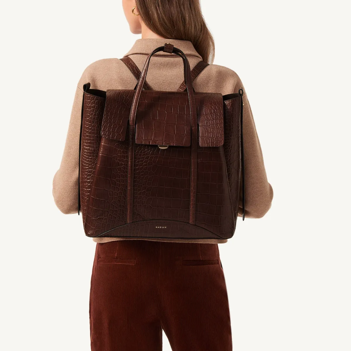 The Chancery Leather Medium Flapover Backpack in Walnut - H2095208 sold by Radley product image thumbnail 2