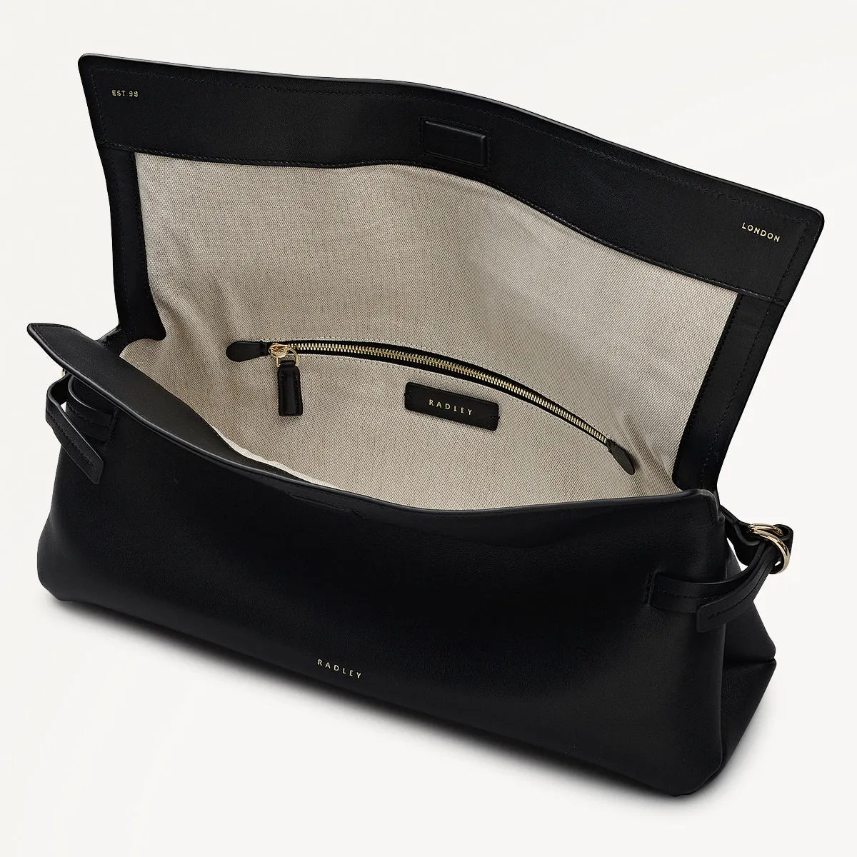 Fleet Street Leather Large Flapover Clutch Bag in Black - 112284 sold by Radley product image thumbnail 4