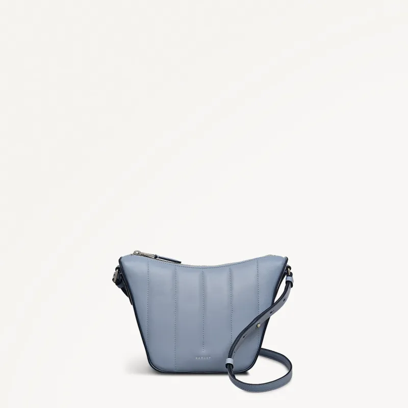 Oak Street Leather Small Ziptop Crossbody Bag in Smoke Blue - 110660 sold by Radley