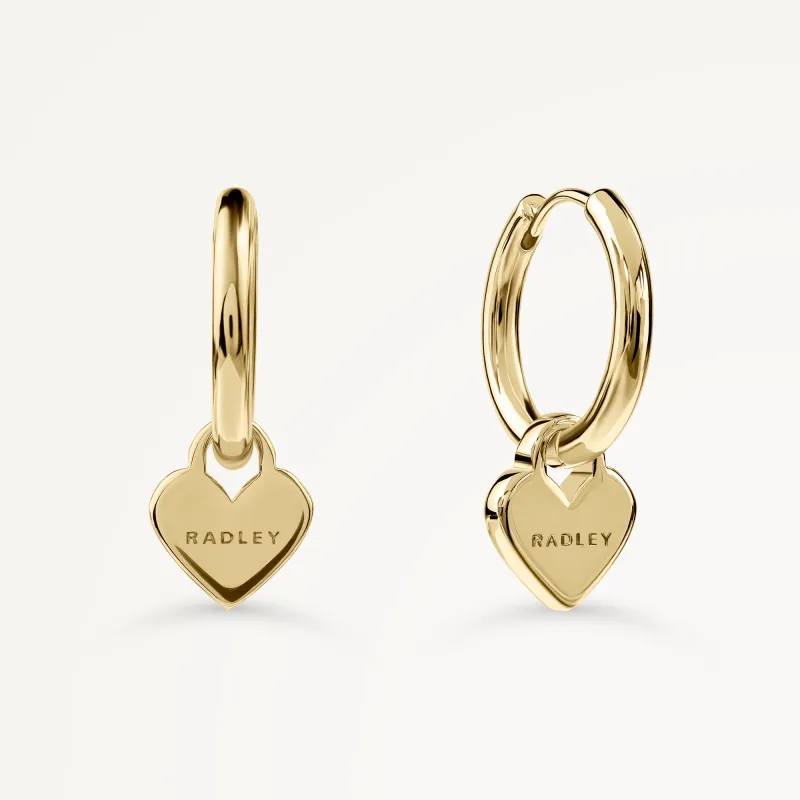 Selsey Street Hanging Heart Huggie Earrings Gold - RYJ1576S sold by Radley