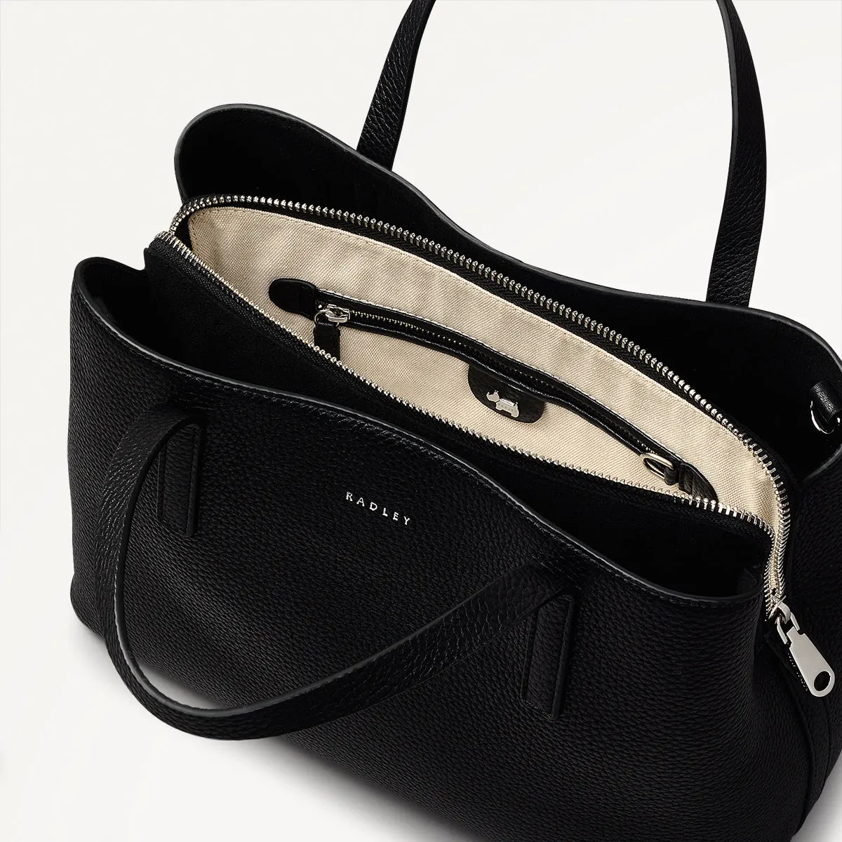 Dukes Place Leather Medium Ziptop Grab Bag in Black - H2464001 sold by Radley product image thumbnail 4