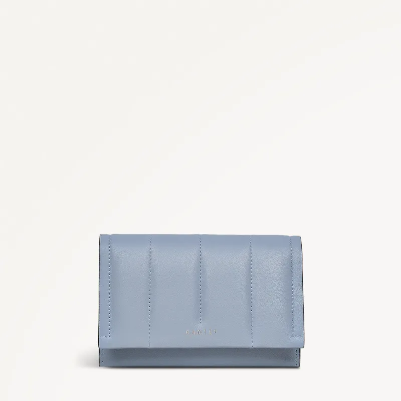 Oak Street Leather Medium Flapover Wallet in Smoke Blue - 110706 sold by Radley