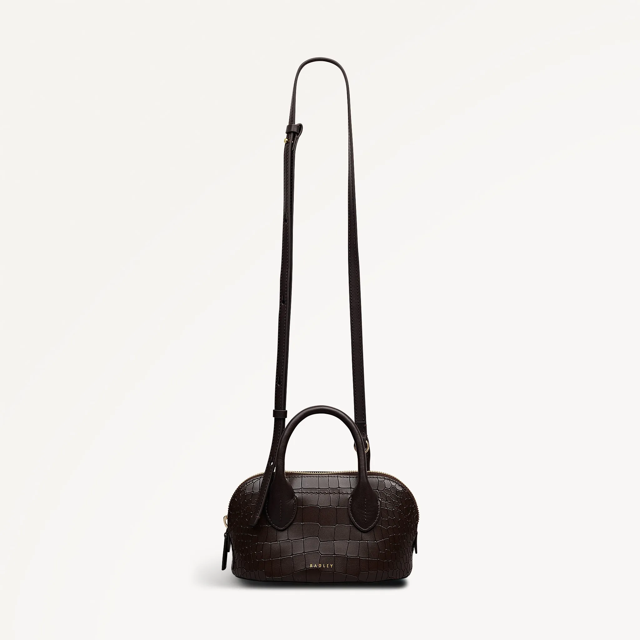 The Muriel Leather Mini Ziptop Grab Bag in Dark Oak - 112298 sold by Radley product image thumbnail 3
