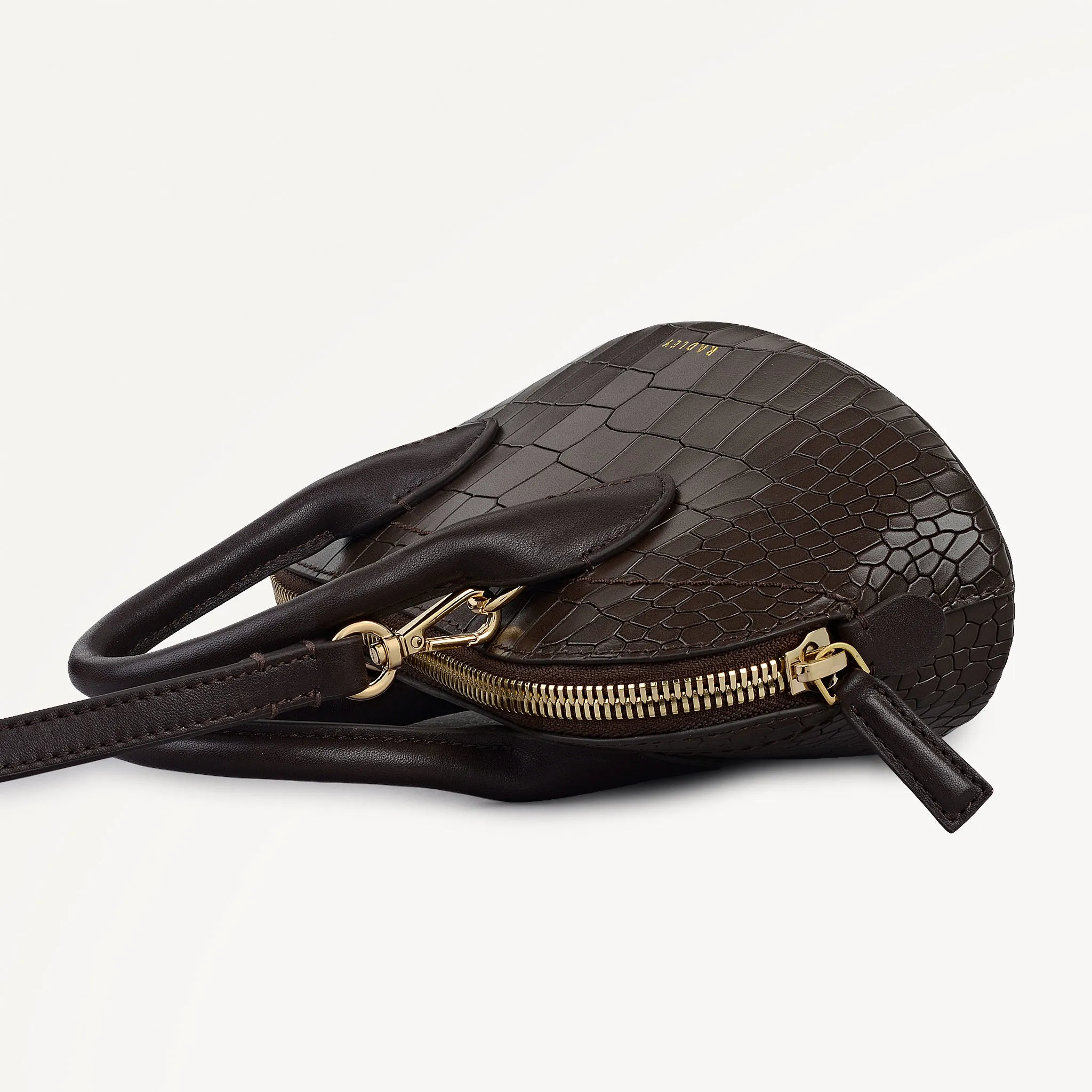 The Muriel Leather Mini Ziptop Grab Bag in Dark Oak - 112298 sold by Radley product image thumbnail 5