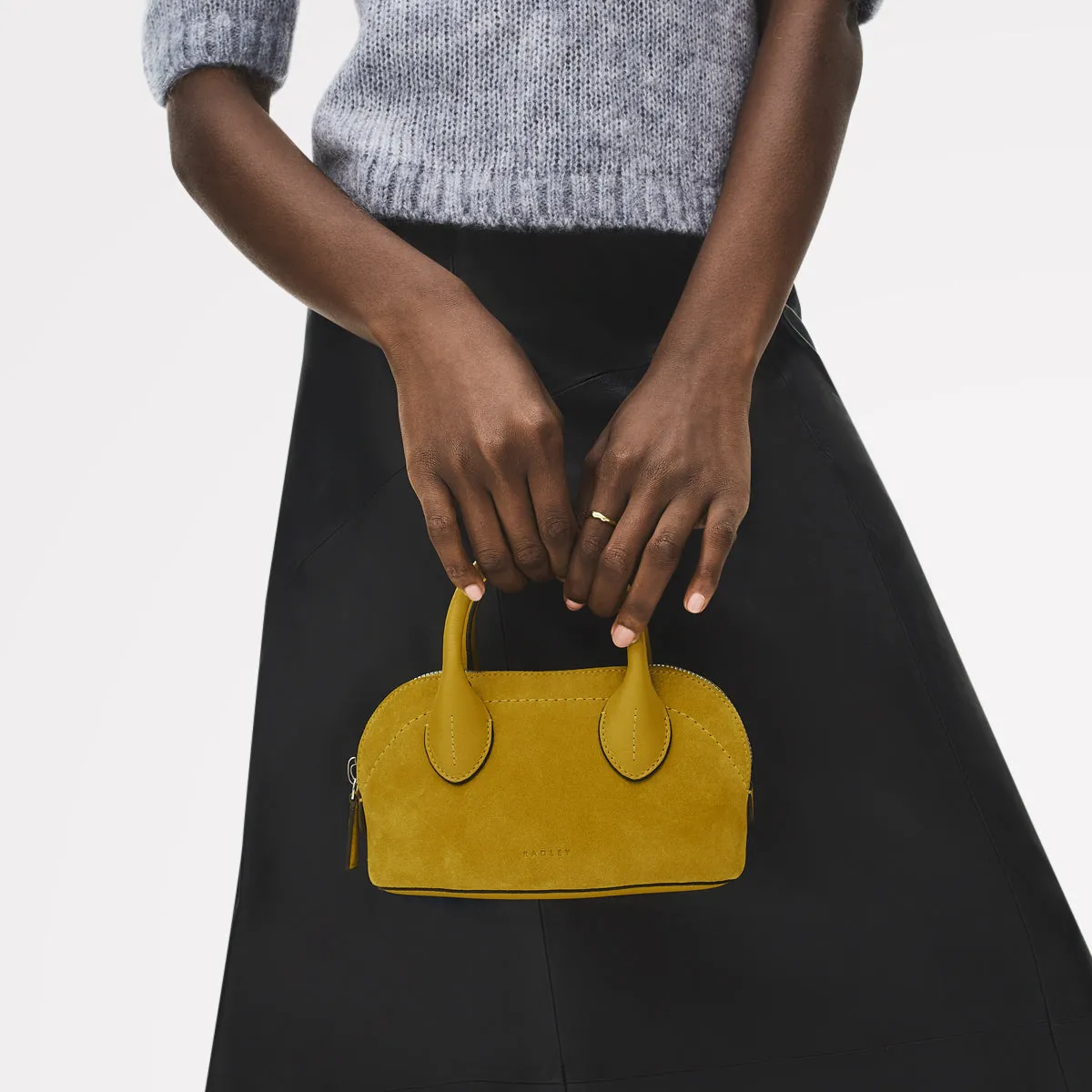 The Muriel Leather Micro Ziptop Grab Bag in Ochre - 112297 sold by Radley product image thumbnail 2