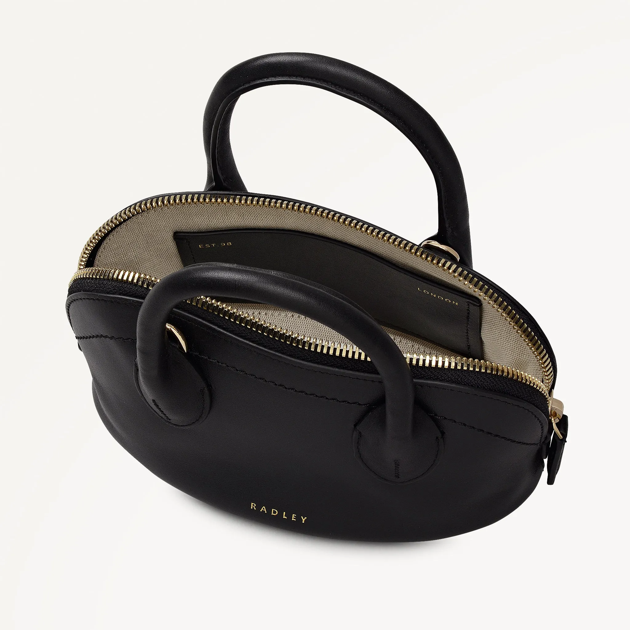 The Muriel Leather Micro Ziptop Grab Bag in Black - 112296 sold by Radley product image thumbnail 4