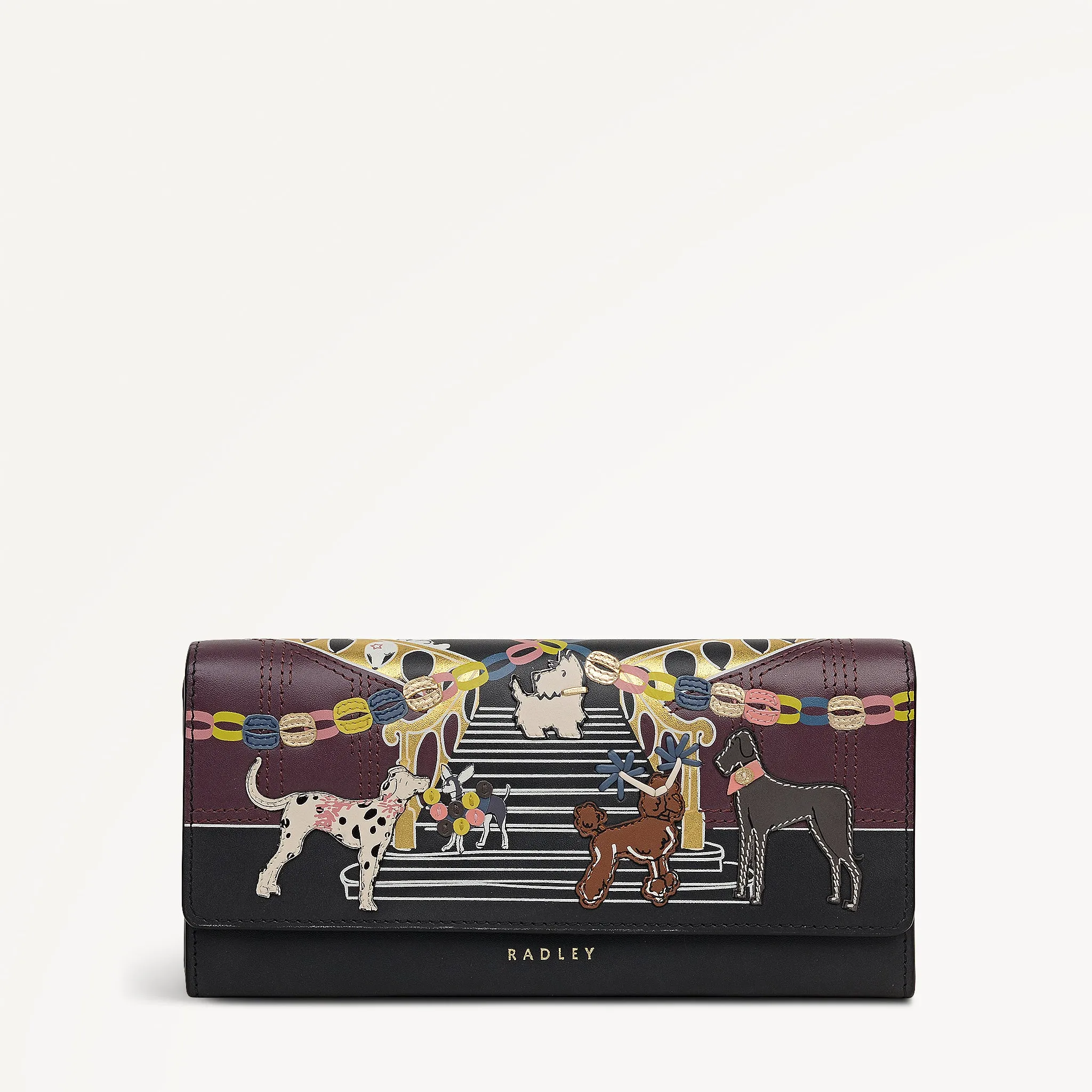 Party Pals Large Flapover Wallet Black - 112998 sold by Radley