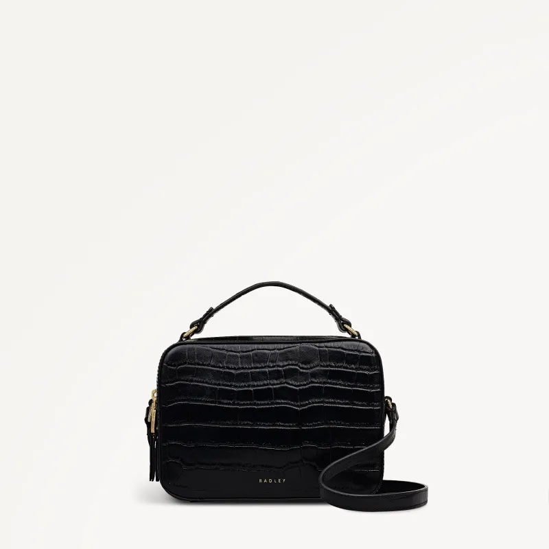 Hadley Lane - Faux Croc Medium Ziptop Cross Body Black - 112944 sold by Radley