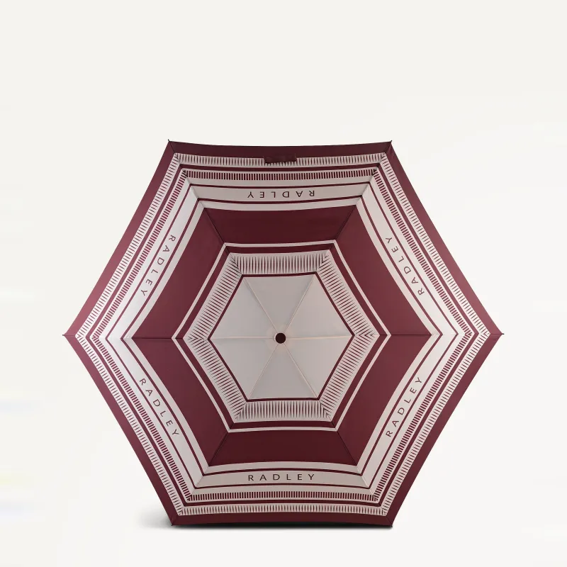 Radley Stripe Responsible Handbag Umbrella Dark Cherry - 112916 sold by Radley