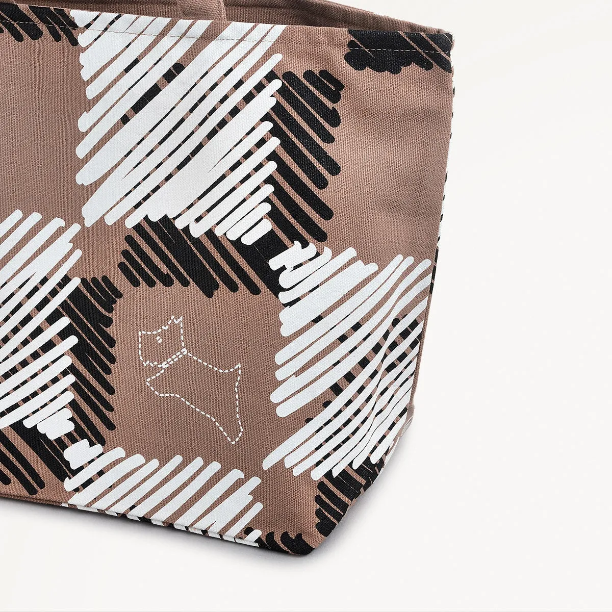 Check Me Out Fabric Small Ziptop Crook in Latte - 111546 sold by Radley product image thumbnail 4