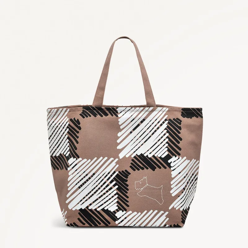 Check Me Out Fabric Small Ziptop Crook in Latte - 111546 sold by Radley